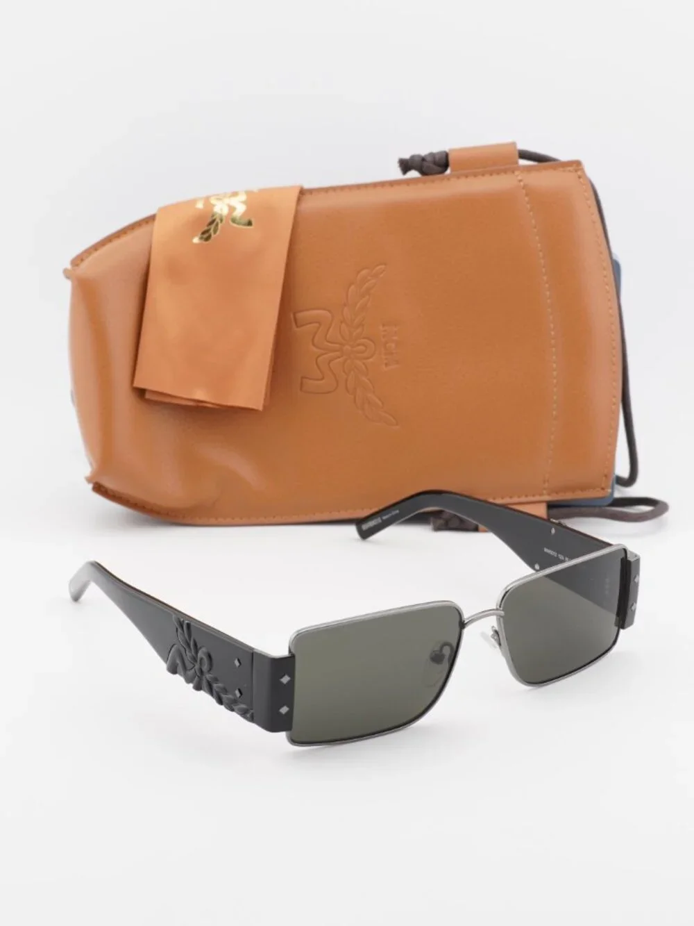 MCM MW0012 12A Rectangle Sunglasses – Dark Ruthenium / Dark Grey